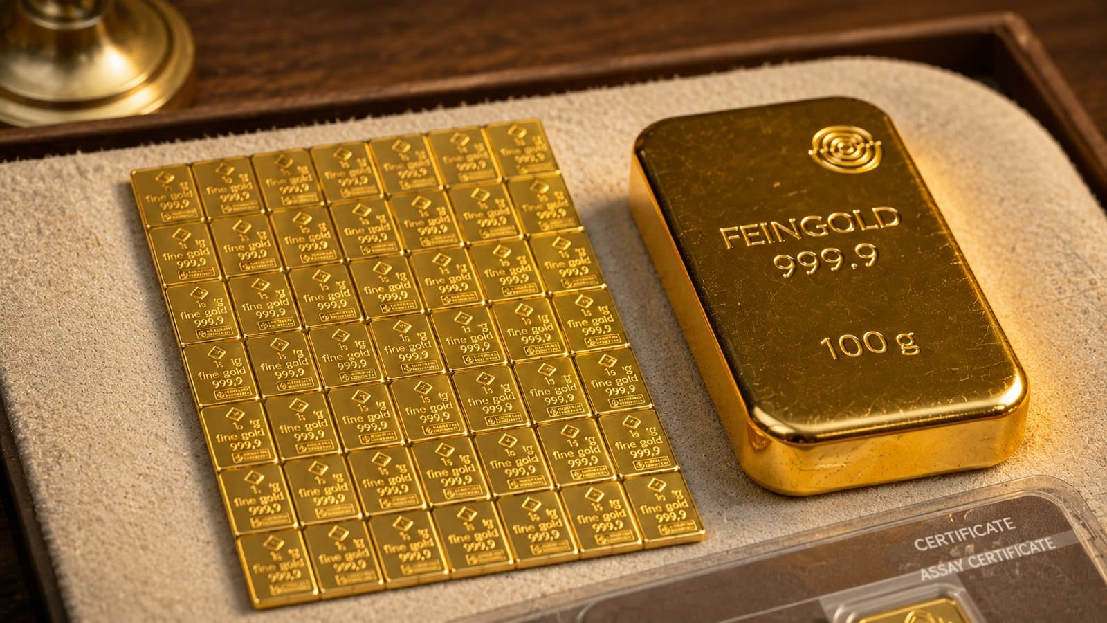 Petits lingots d'or de 1g à 10g : Combibar et formats individuels