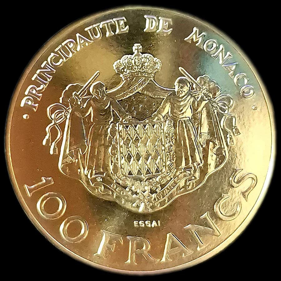 100 Francs or Essai 1982 — Rainier III & Albert de Monaco