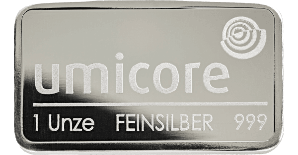 Lingot d'argent 1 oz (31,1 g) Umicore