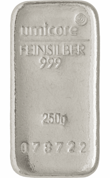 Lingot d'argent 250 g Umicore