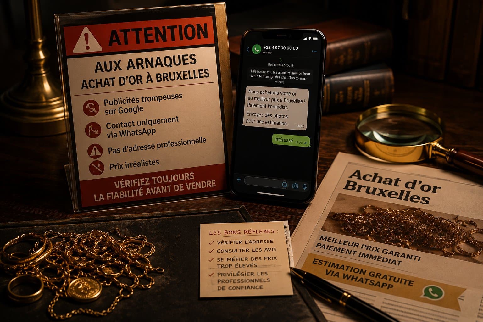 Vigilance face aux comptoirs ambulants et arnaques au rachat d'or à Bruxelles