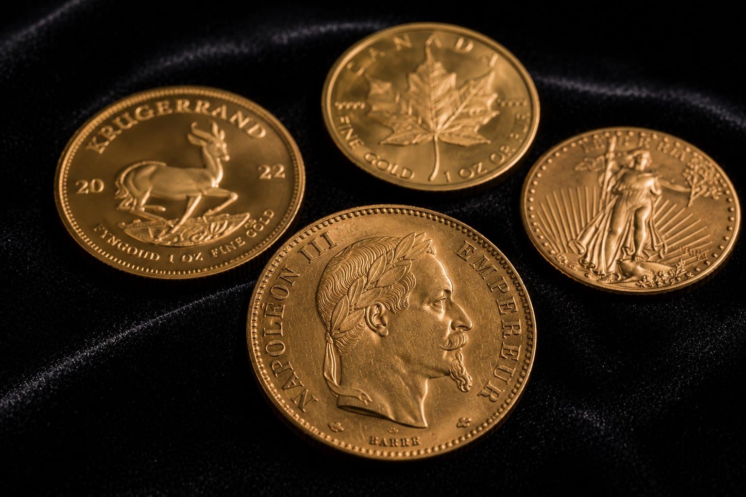 Pièces d'or d'investissement — Krugerrand, Maple Leaf, Vienna Philharmonic · Banque d'Or