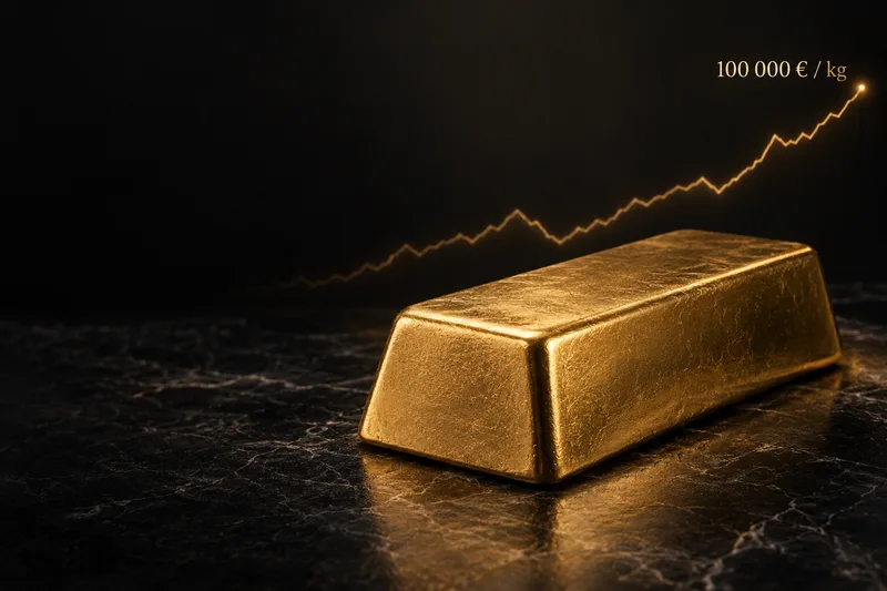 Lingots d'or — le cours de l'or franchit les 100 000 euros le kilo